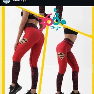 Red and Black Superhero Leggings